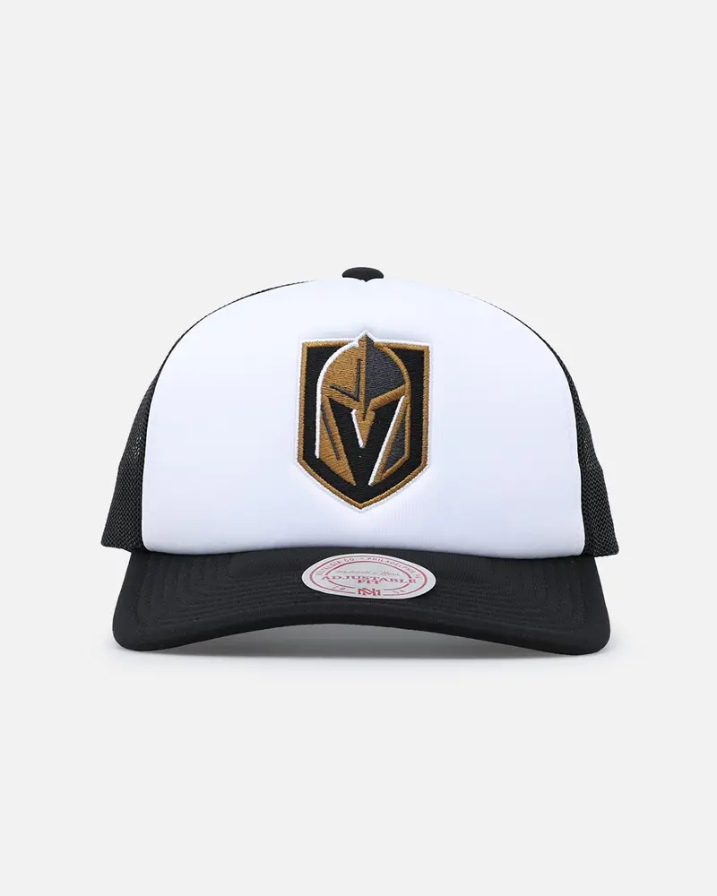 Mitchell & Ness Vegas Golden Knights Logo Foam Trucker Snapback Black/White 1