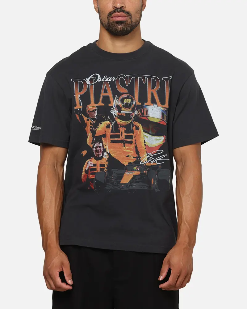 Mitchell & Ness X Mclaren F1 Team Bootleg Oscar Piastri T-Shirt Washed Black 1