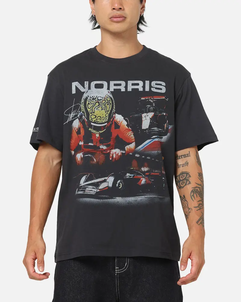 Mitchell & Ness X Mclaren Lando Norris Signature T-Shirt Washed Black 1