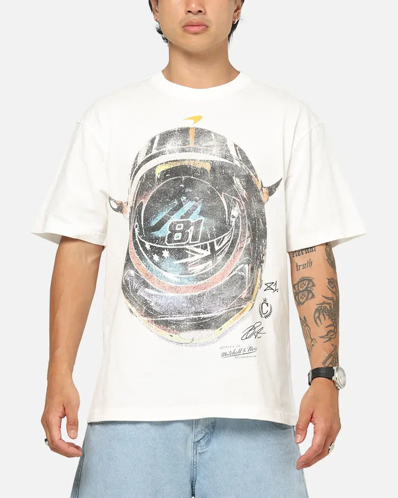 Mitchell & Ness X Mclaren Piastri Helmet T-Shirt Vintage White 1