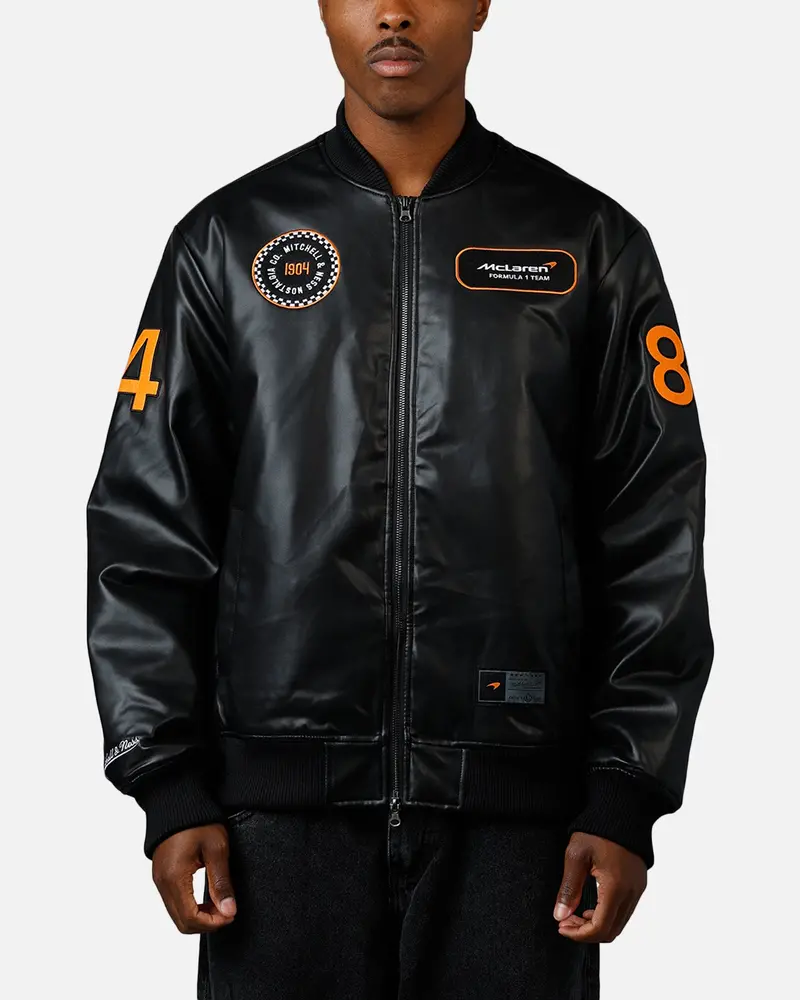 Mitchell & Ness X Mclaren X Culture Kings Bomber Jacket Black 1