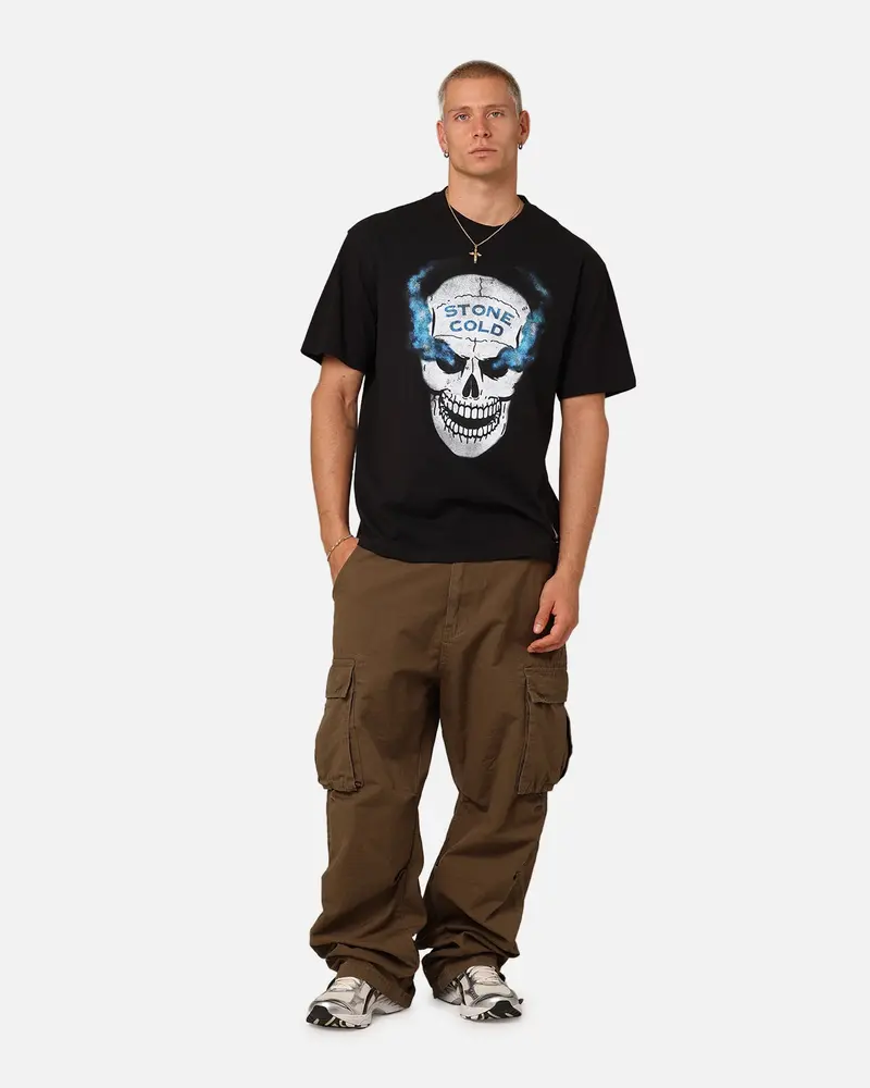 Mitchell & Ness X Wwe Stone Cold Steve Austin Skull T-Shirt Overdyed Black 2