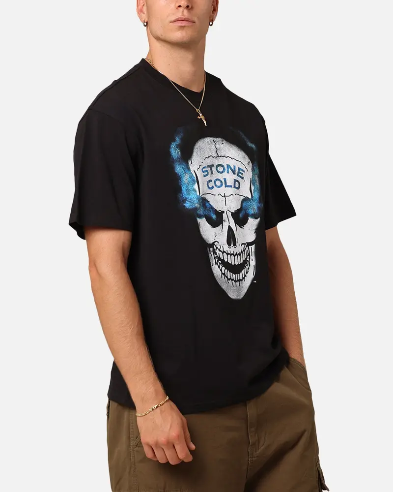 Mitchell & Ness X Wwe Stone Cold Steve Austin Skull T-Shirt Overdyed Black 5