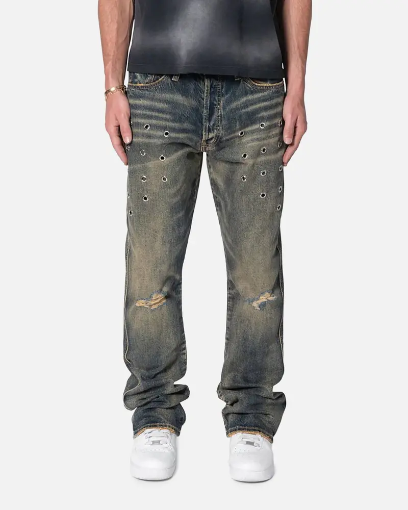 Mnml B384 Flare Denim Jeans Rust 1