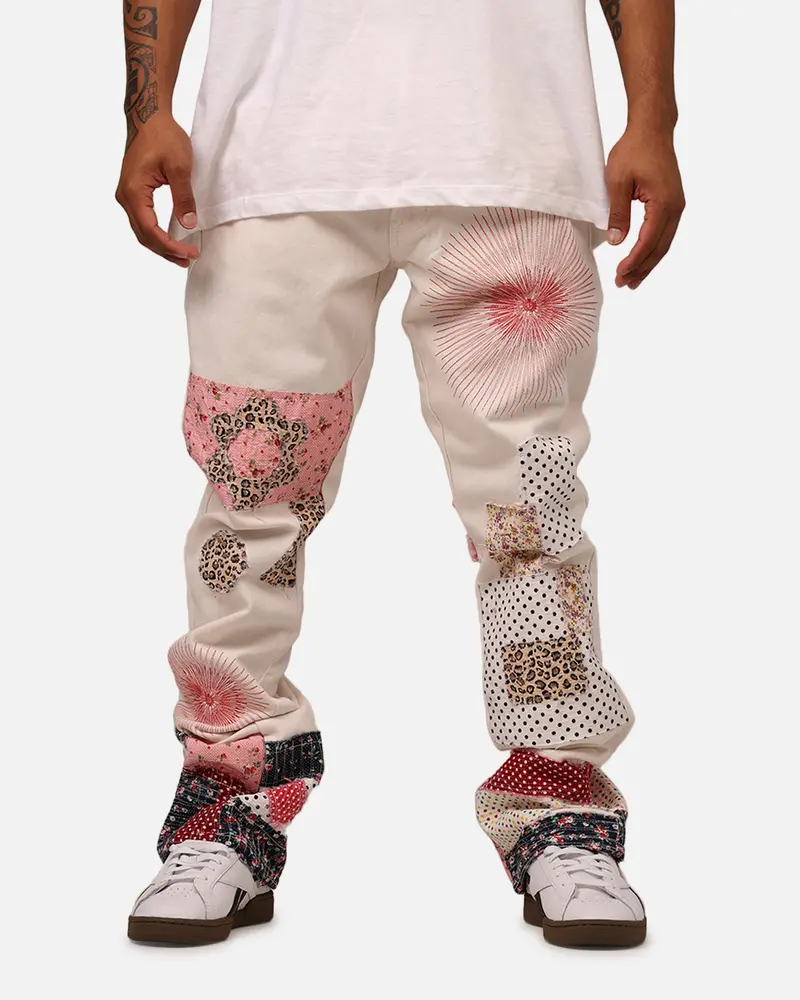 Mnml B387 Rugged Flare Denim Jeans Off White 1