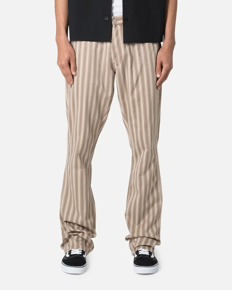 Mnml B389 Striped Flare Pants Brown 1