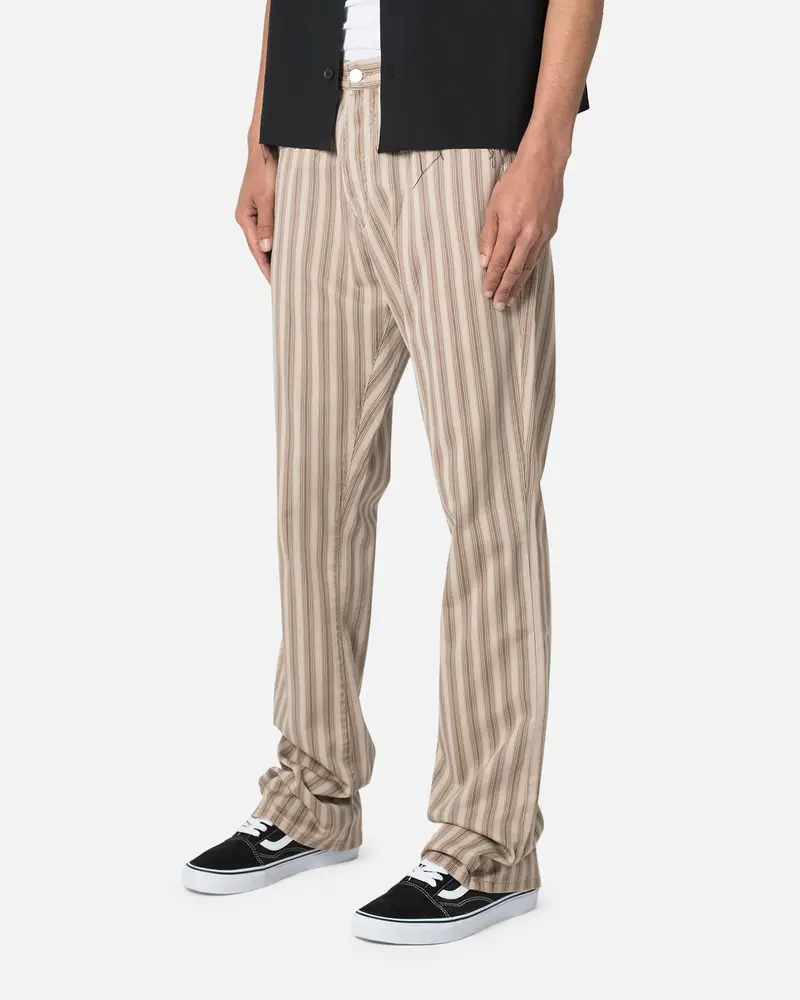 Mnml B389 Striped Flare Pants Brown 2