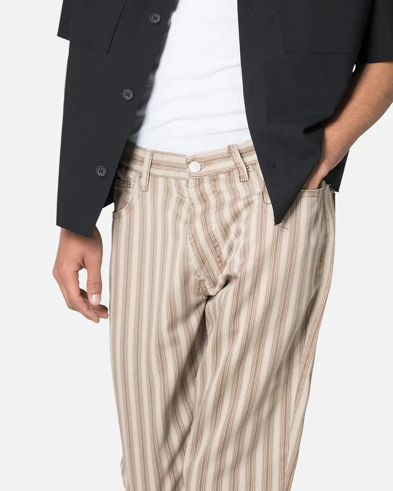 Mnml B389 Striped Flare Pants Brown 5