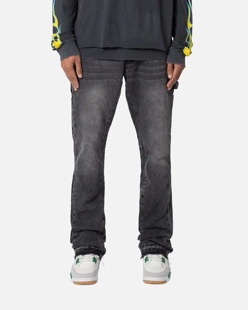 Mnml B531 Carpenter Flare Denim Jeans Vintage Black 1