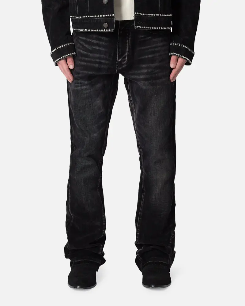 Mnml B576 Flare Denim Jeans Black 1
