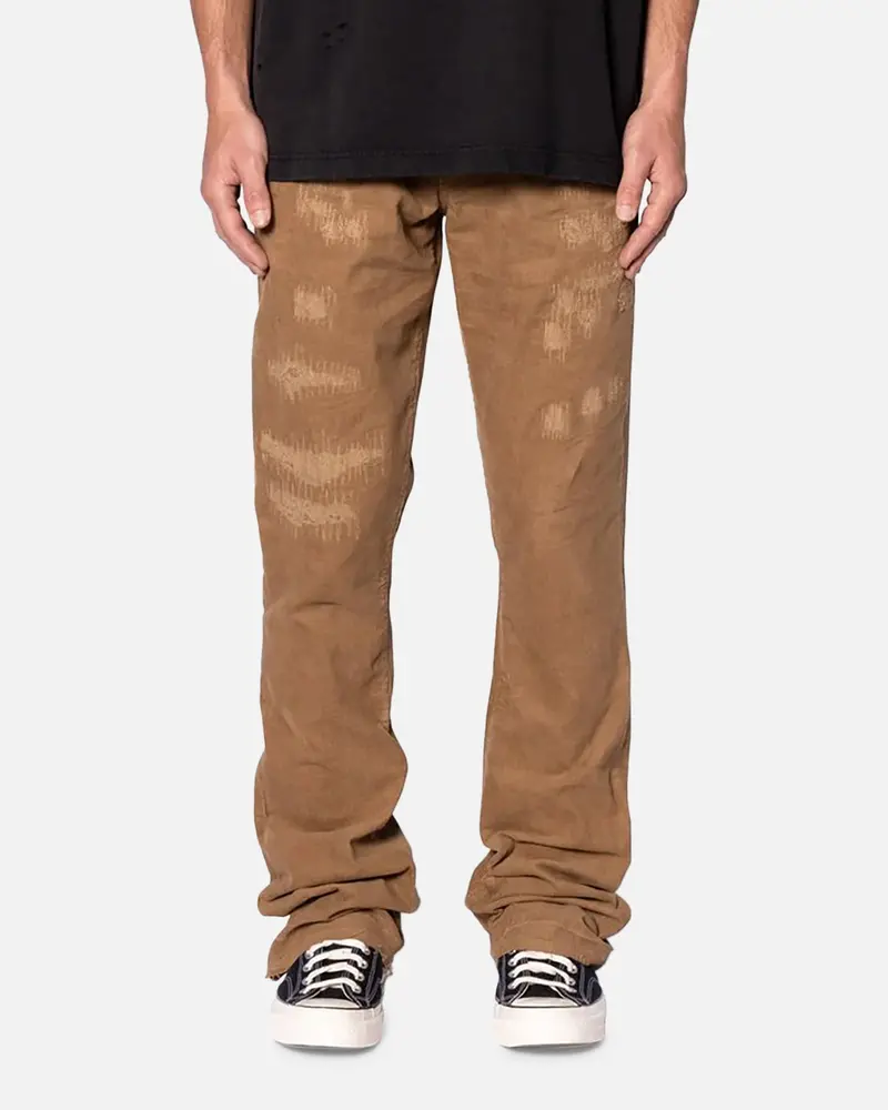 Mnml B682 Flare Corduroy Repair Pants Brown 1