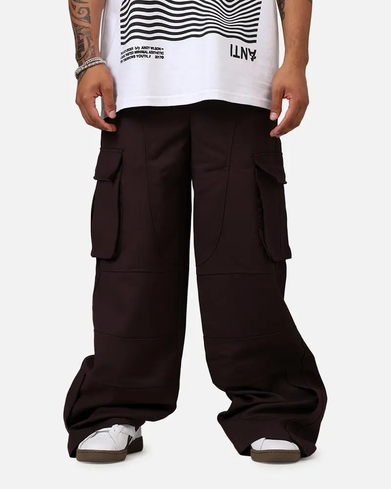 Mnml Baggy Cargo Trouser Pants Burgandy 1