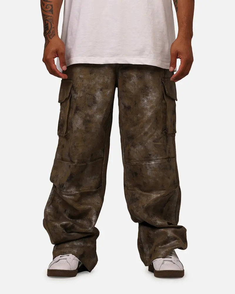 Mnml Baggy Dual Sueded Cargo Pants Olive 1