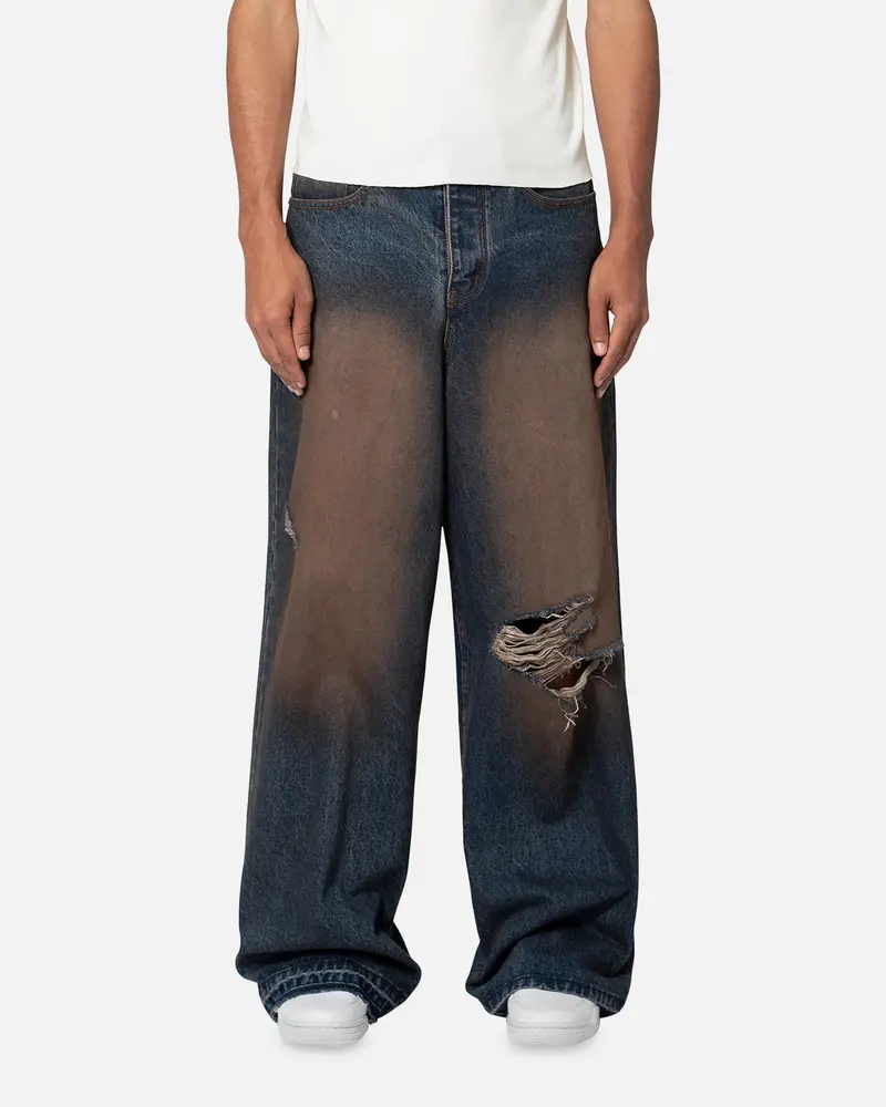 Mnml Baggy Skater Denim Jeans Rust 1