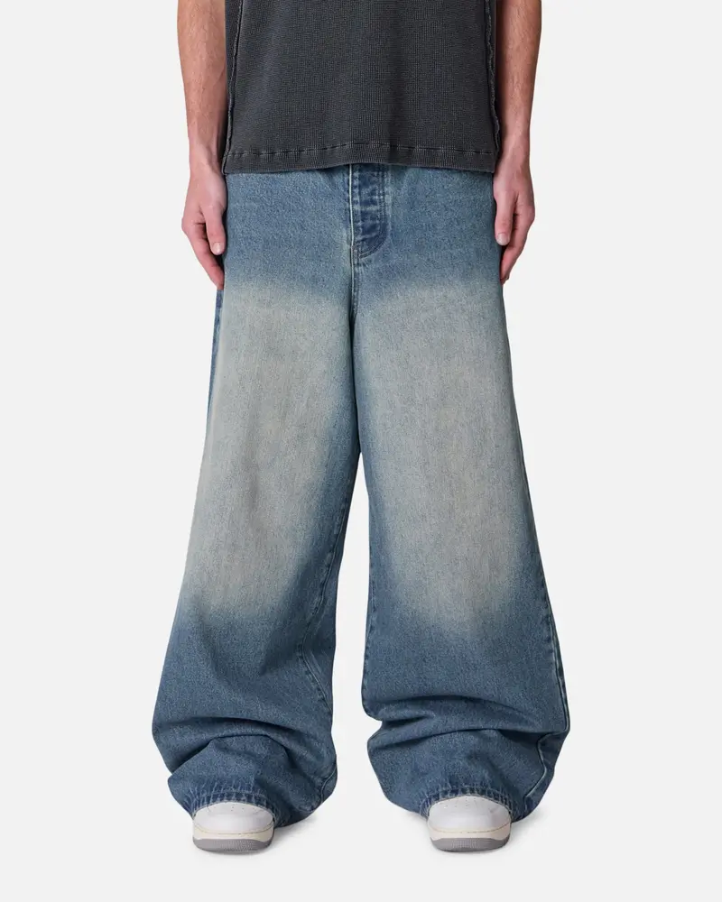 Mnml Baggy Washed Rave Denim Jeans Medium Blue 1
