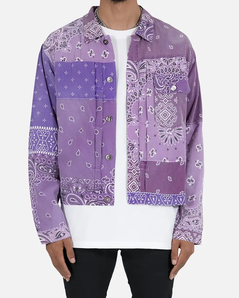 Mnml Bandana Trucker Shirt Purple 1