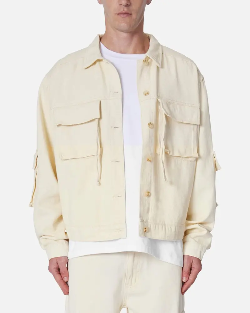 Mnml Brushed Twill Cargo Jacket Khaki 1