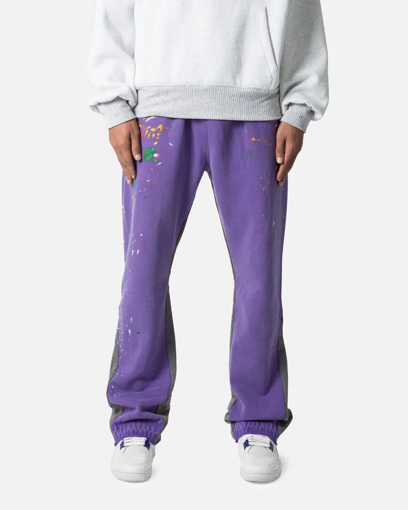 Mnml Contrast Bootcut Sweatpants Purple 1