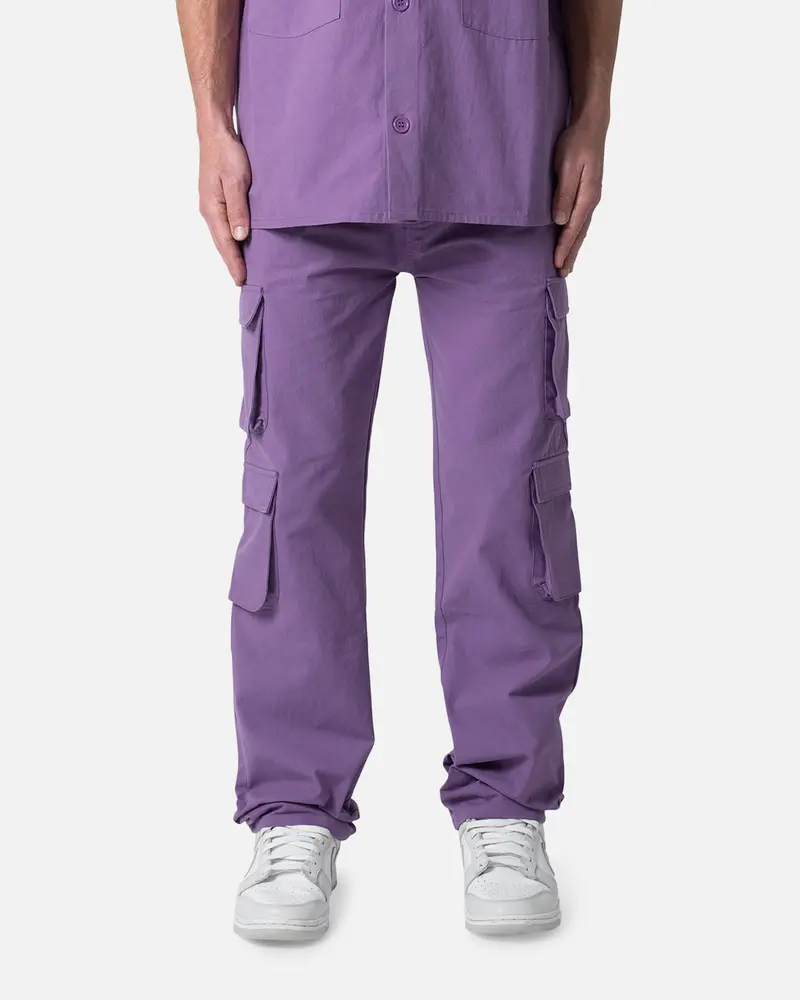Mnml Cotton Cargo Pants Purple 1