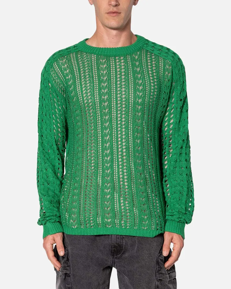 Mnml Crochet Knit Sweater Green 1