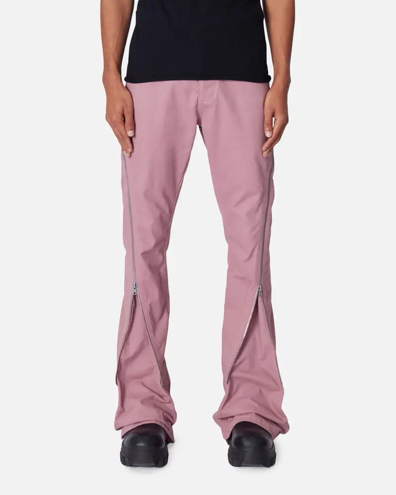 Mnml D519 Zipper Flare Denim Jeans Pink 1
