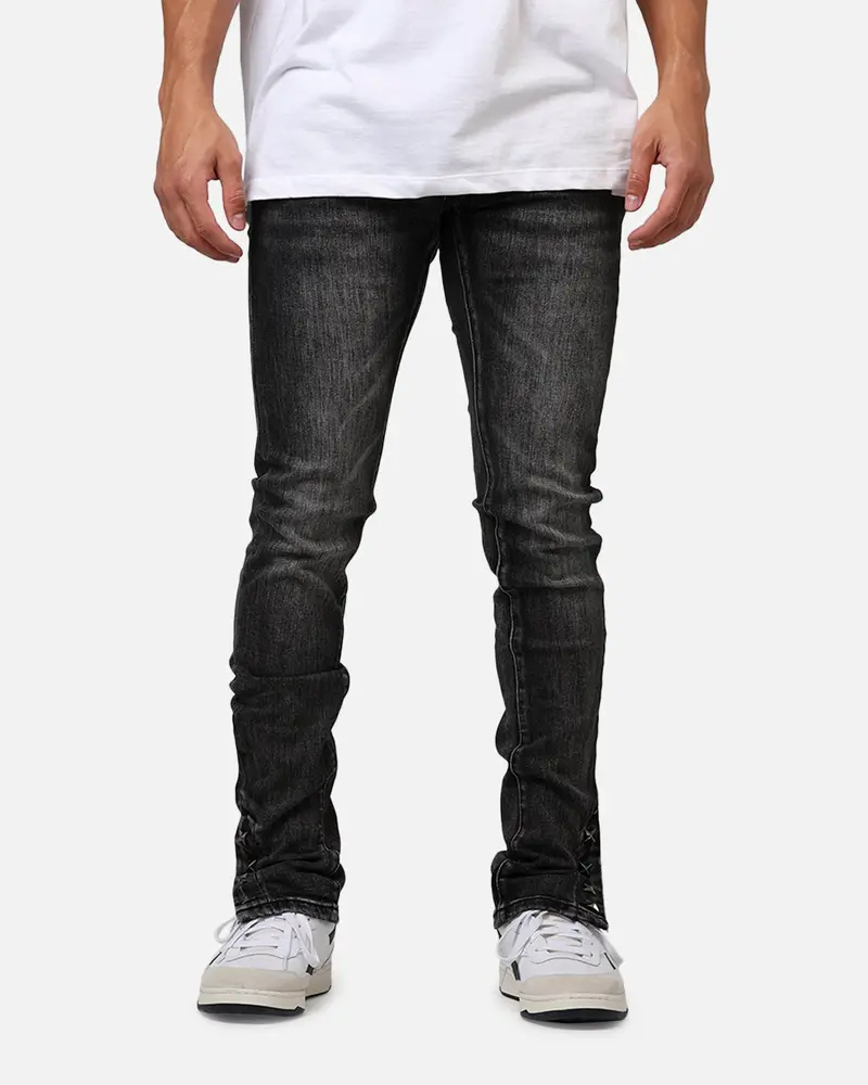 Mnml D588 Straight Denim Jeans Washed Black 1