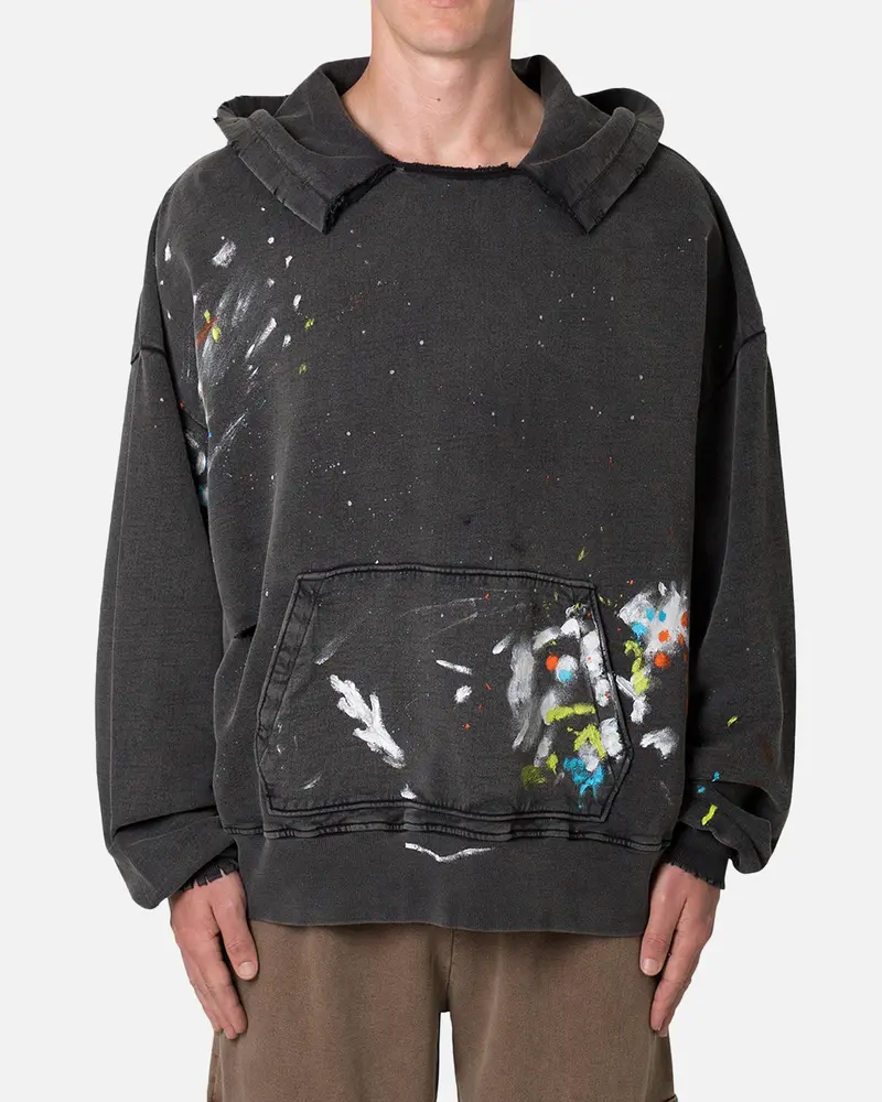 Mnml Destroyed Painter Hoodie Vintage Black 1