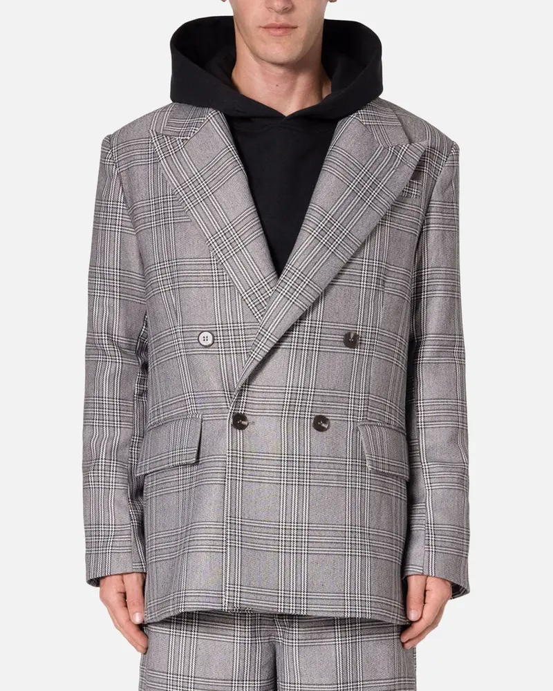 Mnml Double Breasted Suit Jacket Black/Grey 1