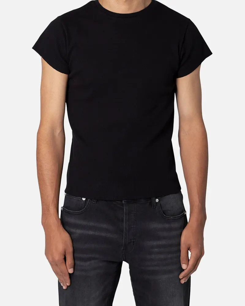 Mnml Fitted Rib T-Shirt Black 1