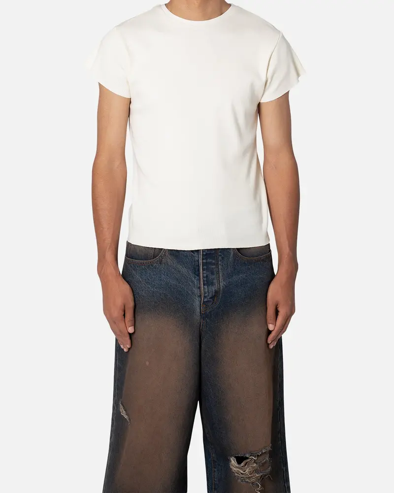 Mnml Fitted Rib T-Shirt White 1