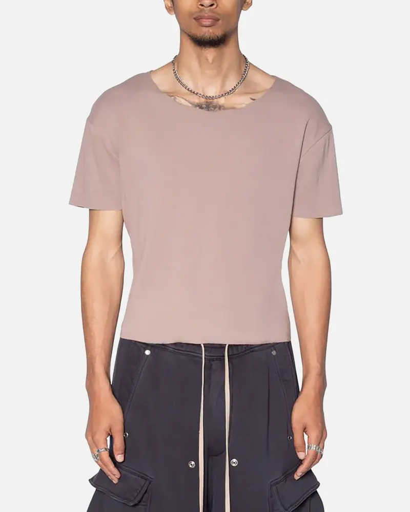Mnml Fitted Ribbed T-Shirt Mauve 1