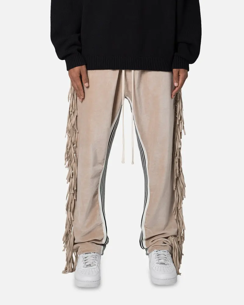 Mnml Fringe Velour Sweatpants Dust 1