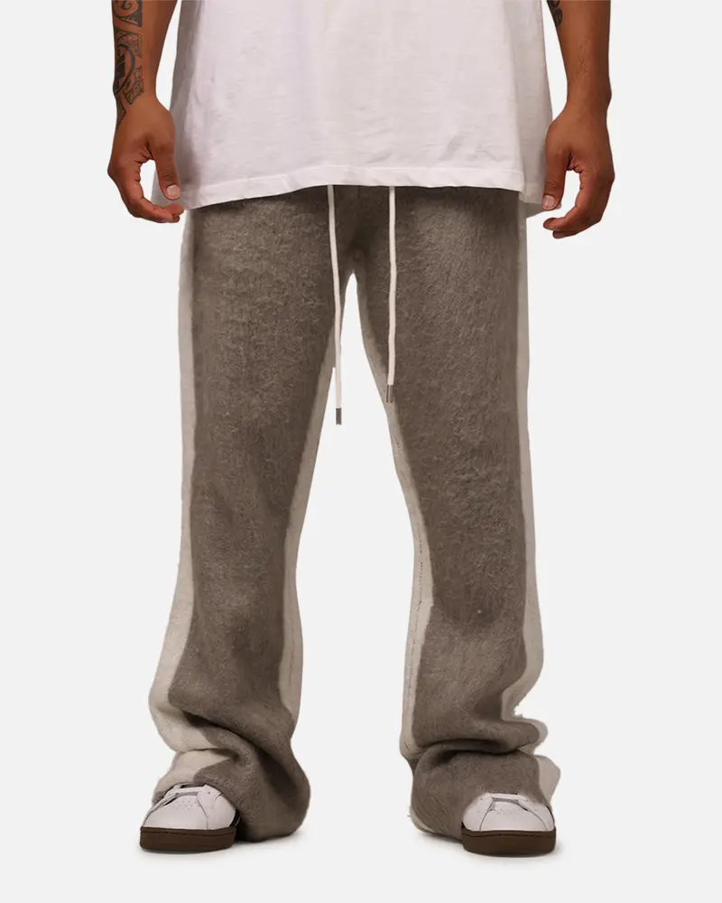 Mnml Fuzzy Stripe Sweatpants Grey 1
