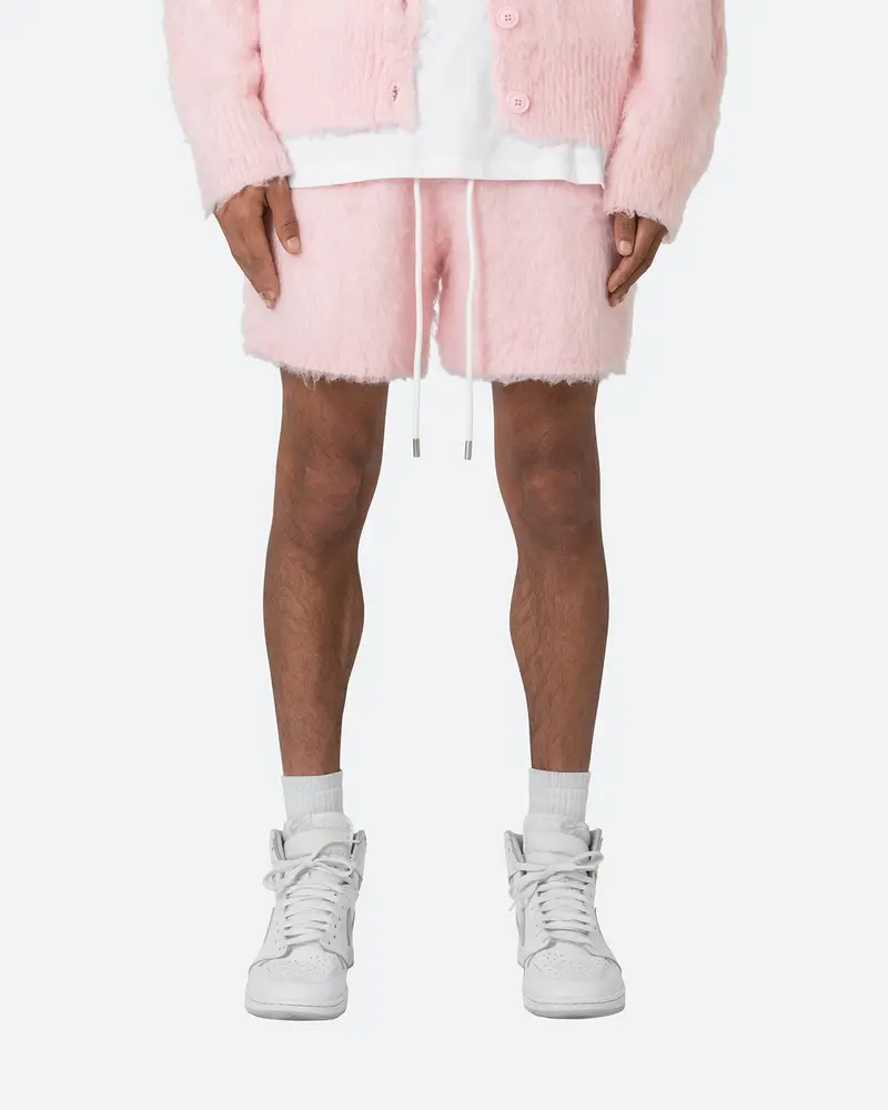 Mnml Fuzzy Sweat Shorts Pink 1