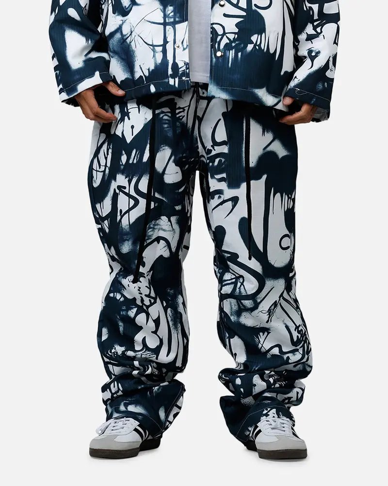 Mnml Graffiti Coach Pants Black/White 1