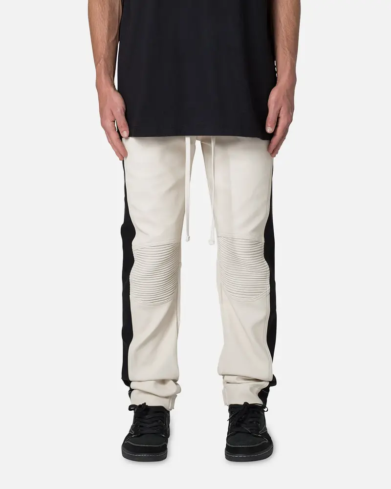 Mnml Leather Moto Pants White/Black 1