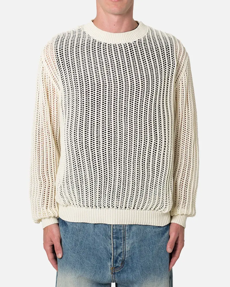 Mnml Mesh Knit Sweater Cream 1