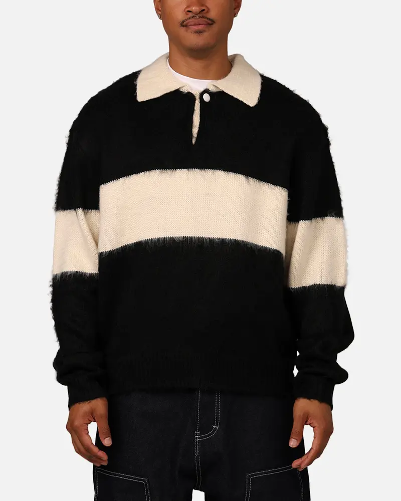 Mnml Mohair Rugby Sweater Black/White 1