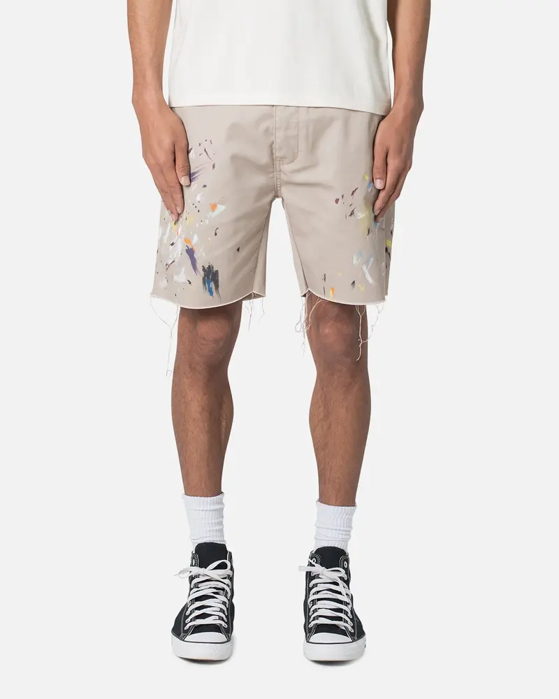 Mnml Paint Twill Shorts Khaki 1
