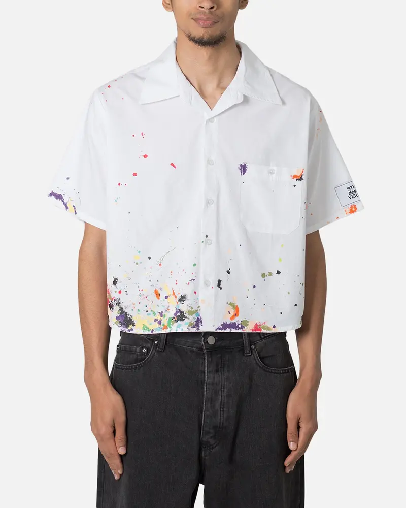Mnml Poplin Painter Short Sleeve Shirt White 1