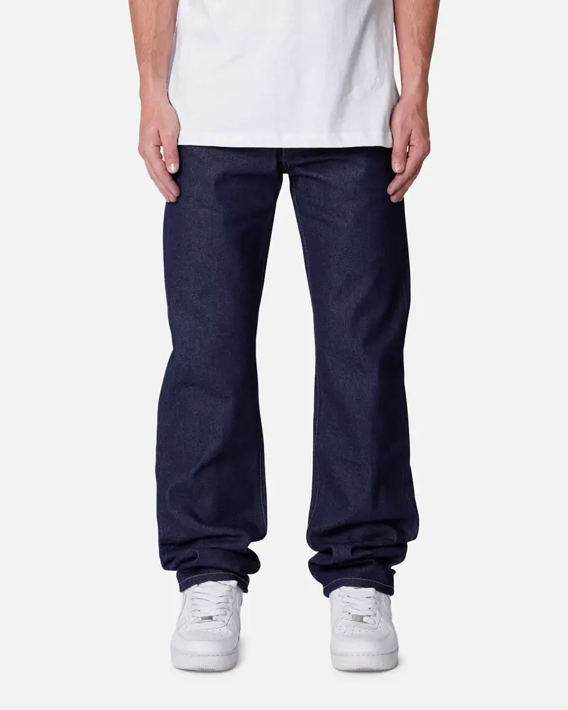 Mnml Raw Straight Denim Jeans Rinsed Indigo 1