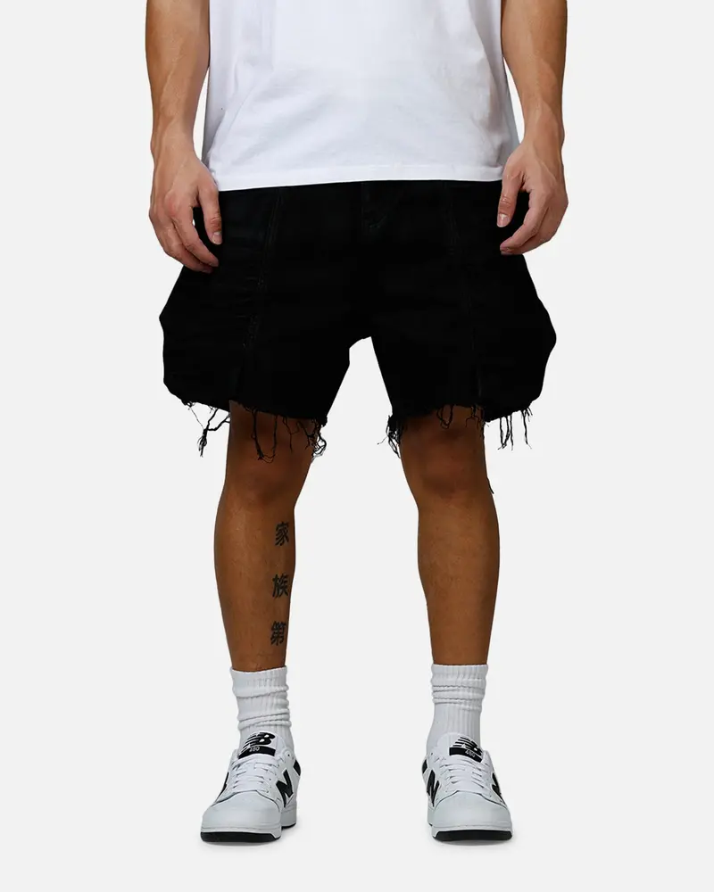 Mnml Roughed Pocket Cargo Shorts Black 1