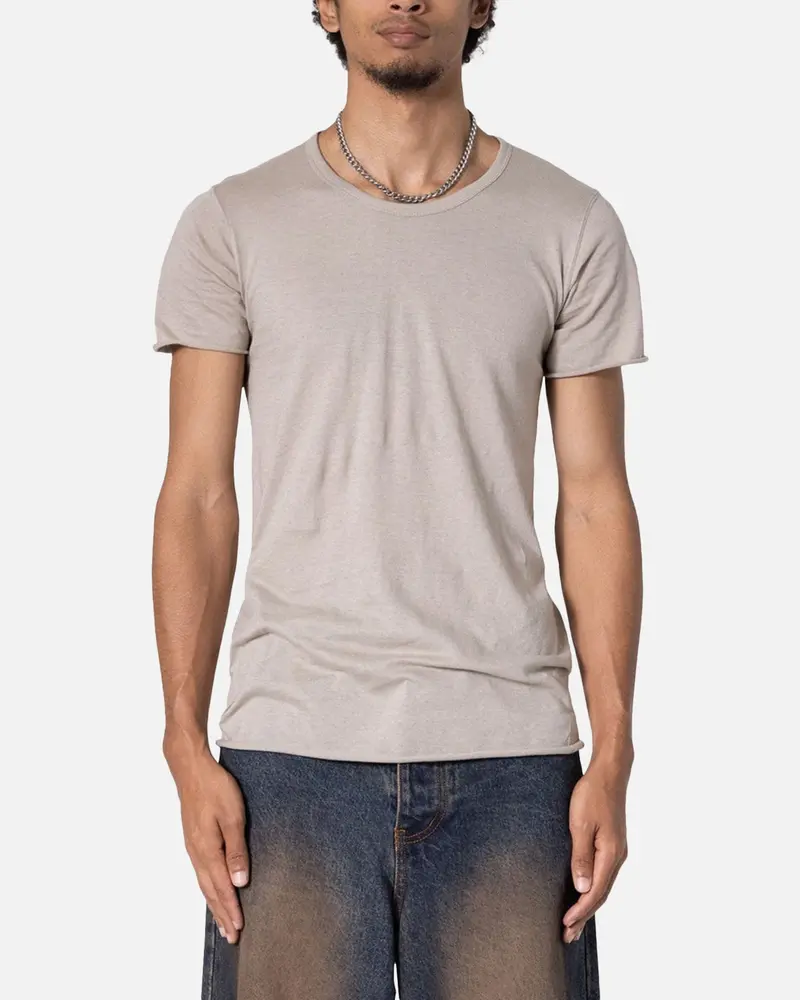 Mnml Sheer Knit Bias Cut T-Shirt Bone 1