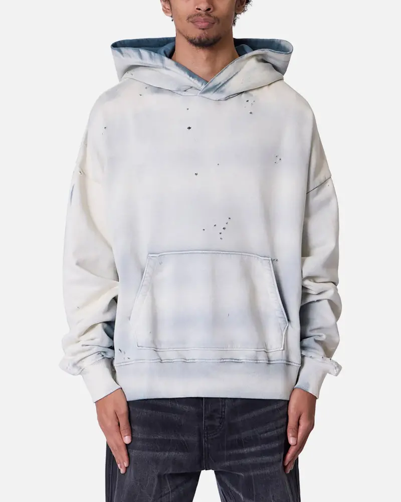 Mnml Sprayed Hoodie Blue 1