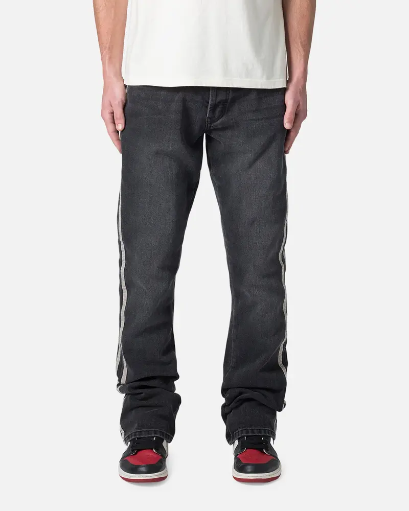 Mnml Striped Flare Track Pants Black 1