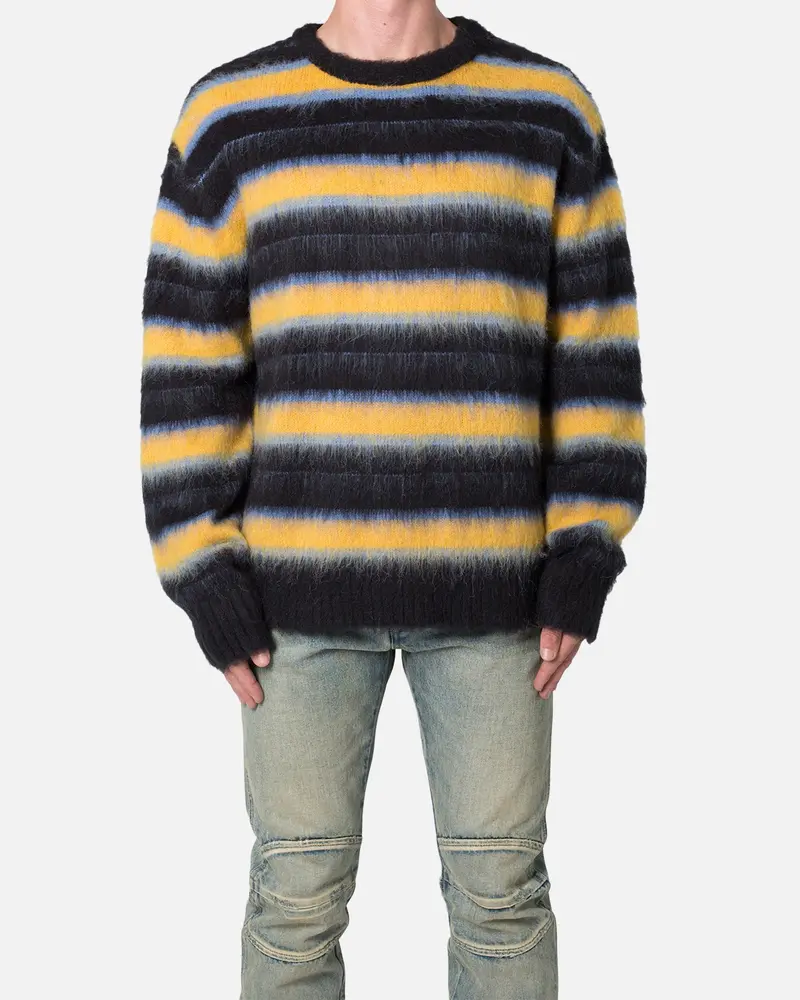 Mnml Striped Mohair Sweater Black 1