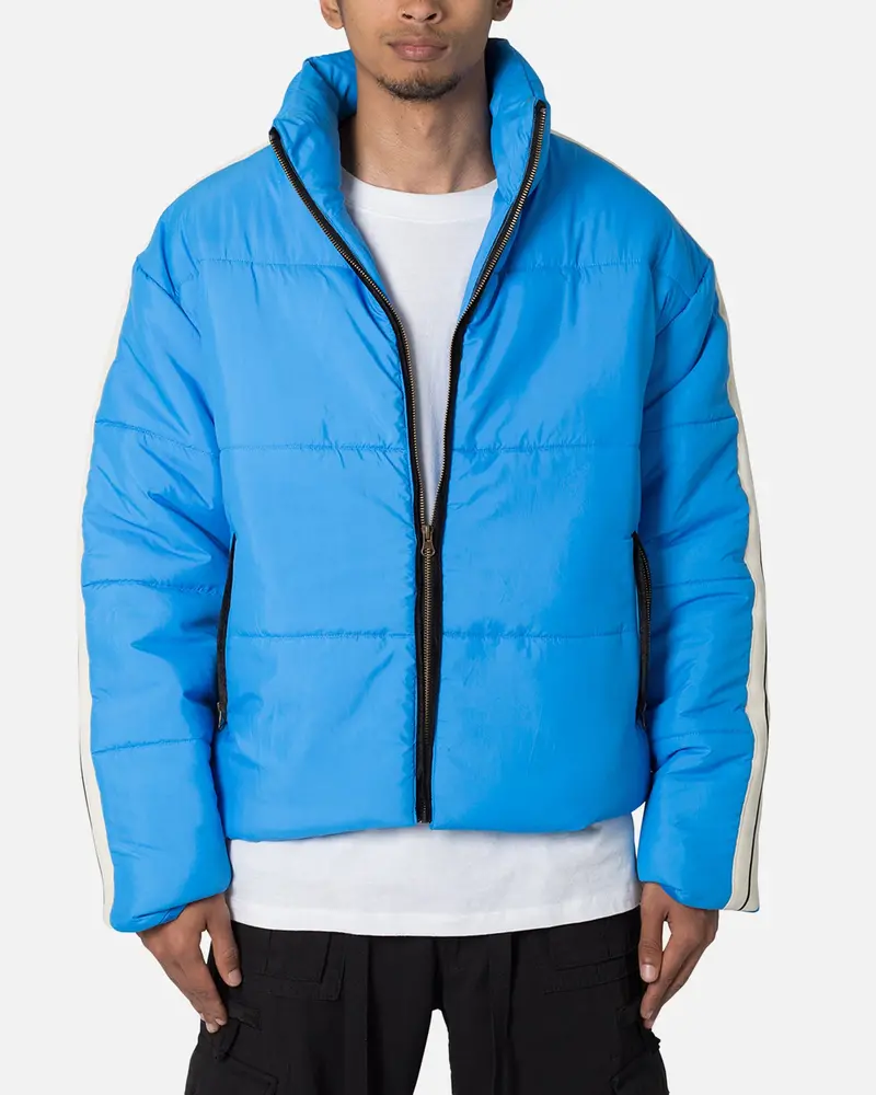 Mnml Striped Puffer Jacket Blue 1