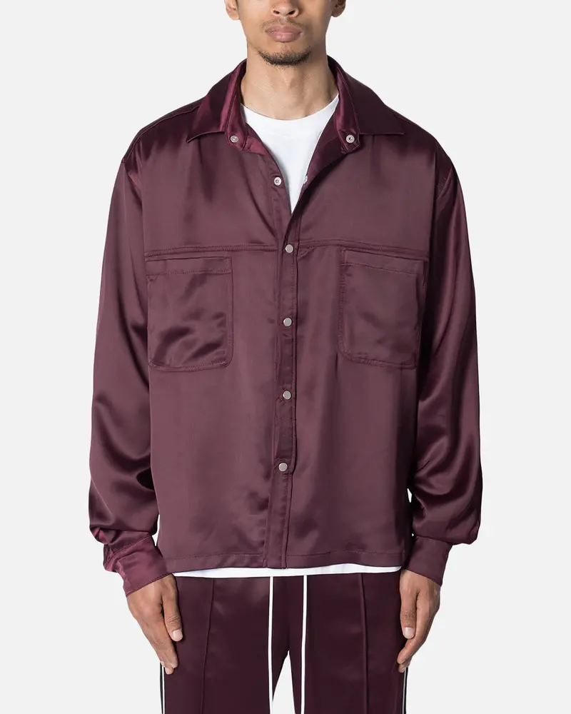 Mnml Studded Pajama Shirt Burgundy 1