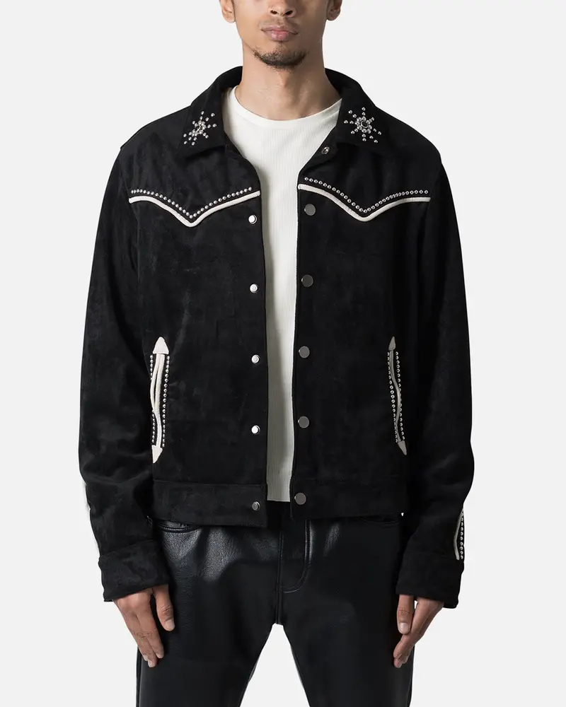 Mnml Suede Collared Jacket Black 1