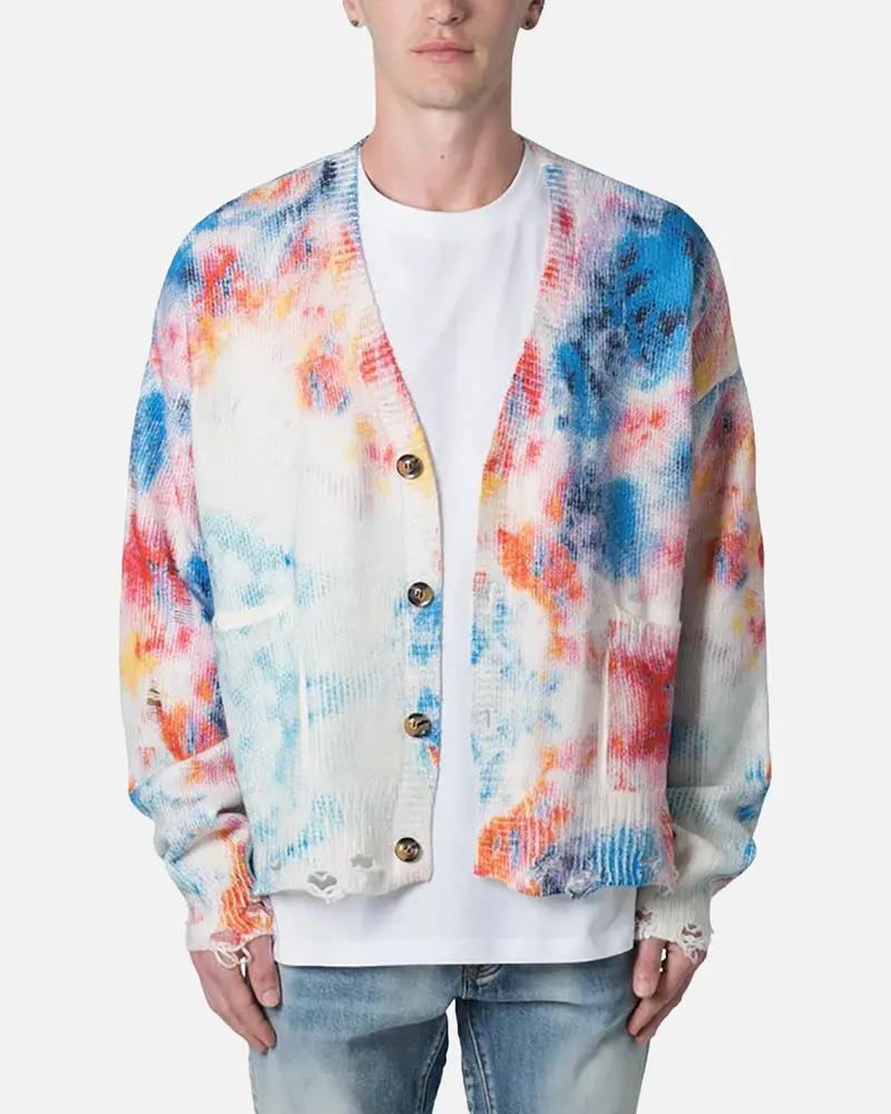 Mnml Tie Dye Cardigan Sweater Multi 1